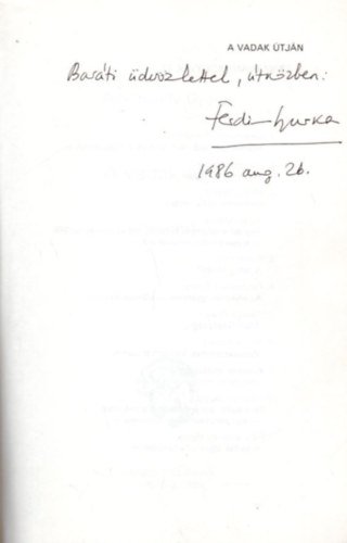 Ferdinandy Gy�rgy - A vadak �tj�n - dedik�lt ( Sziv�rv�ny K�nyvek 11. )