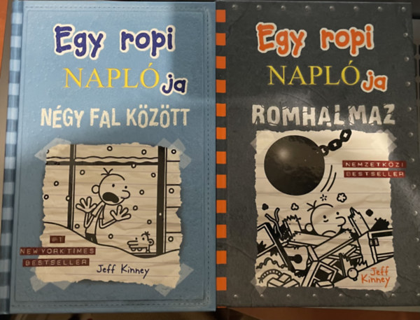 Jeff Kinney - Egy ropi napl�ja 2db: N�gy fal k�z�tt + Romhalmaz
