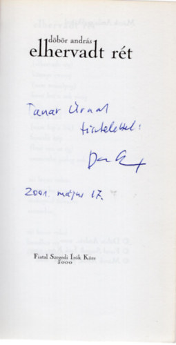 Döbör András - Elhervadt rét- dedikált
