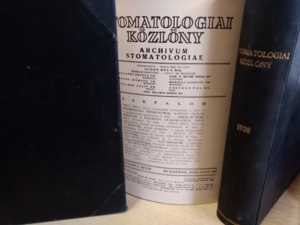 Stomatologiai kzlny 1937-1939 ( 3 teljes vfolyam, 3 ktetben)