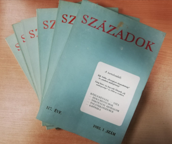 Magyar Trtnelmi Trsulat - Szzadok - 117. vfolyam -1983 -1-6. szm (6db, teljes vfolyam)