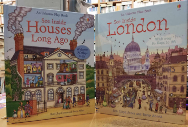 Barry Ablett Rob Lloyd Jones - 2 db An Usborne Flap Book: See Inside Houses Long Ago + See Inside London