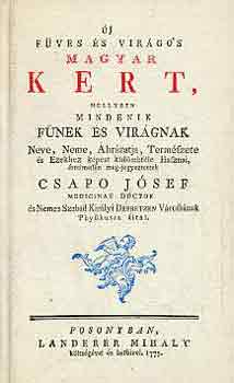 Csapo Jsef - j fves s virgos magyar kert (reprint kiads)