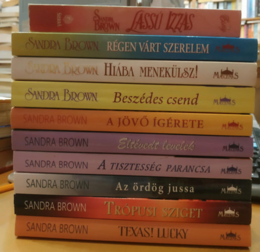 Sandra Brown - 10 db Sandra Brown: Lassú izzás; Régen várt szerelem; Hiába menekülsz! Beszédes csend; A jövő ígérete; Eltévedt levelek; A tisztesség parancsa; Az ördög jussa; Trópusi sziget; Texas! Lucky