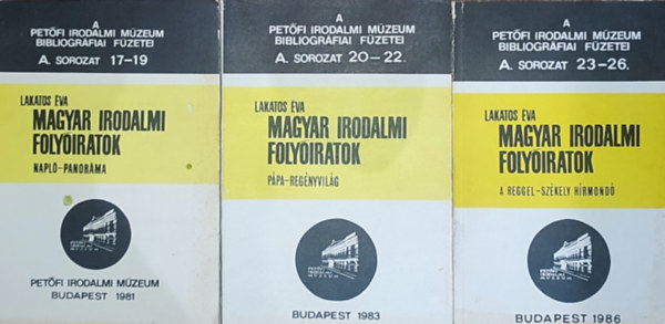 Lakatos Éva Lakatos Éva (szerk.) - 3db mű a Magyar Irodalmi Folyóiratok sorozatból - Lakatos Éva-A. sorozat 17-19., 20-22., 23-26.
