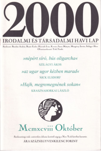 Bojtár Endre - 2000 Irodalmi és Társadalmi Havi Lap - 1998. Október