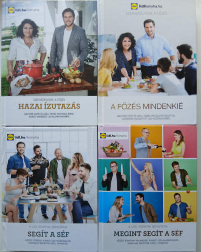 nincs megadva - 4db Lidl Konyha Szak�csk�nyv. Hazai �zutaz�s - A f�z�s mindenki� - Seg�t a s�f - Megint seg�t a s�f