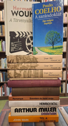 Heinrich Böll, Arthur Miller, John Wain, Thomas Mann, George Sand, Paulo Coelho, Herman Wouk Erich Maria Remarque - 11 db regény 12 kötetben, KÖNYVMENTŐ AJÁNLAT: Szerelem és halál órája, És lőn este és reggel, Drámák, Tél a hegyekben, Halál Velencében, Jákob, Levelek (1934-1955), Consuelo I-II., Rudolstadt grófné, A zarándoklat, A Törvényalk