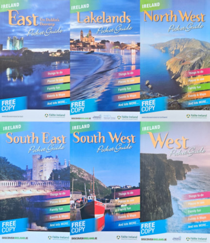 Cathy Donovan Mike Kearney - 6 db angol nyelv tiknyv rorszgrl: Ireland Pocket Guide West + Ireland Pocket Guide Lakelands + Ireland Pocket Guide East On Dublin's Doorstep + Ireland Pocket Guide South East + Ireland Pocket Guide North West + Ireland Pocket Guide South
