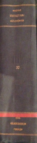 A Magyar Szent Korona orsz�gainak 1910. �vi k�lkereskedelmi forgalma. Magyar Statisztikai K�zlem�nyek 37. k�tet