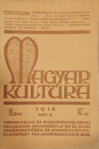 Magyar Kultra II. vf 17. szm (1914. nov. 5.)