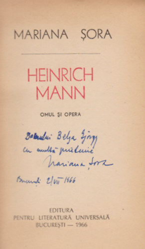Mariana Sora - Heinrich Mann (Dedik�lt)