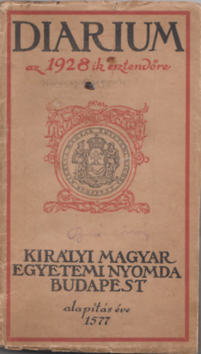 Diarium az 1928-ik esztendőre