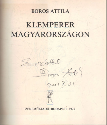 Boros Attila - Klemperer Magyarországon