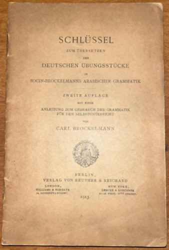 Carl Brockelmann - Arabische Grammatik
