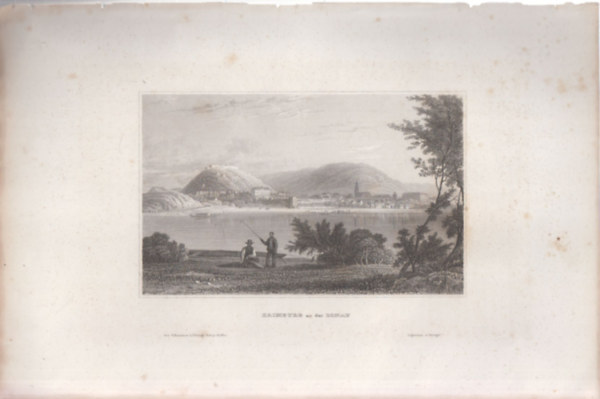 Haimburg an der Donau - Hainburg v�ros a Dun�n�l (18x28 cm lapm�ret� eredeti ac�lmetszet) - Ausztria, Eur�pa