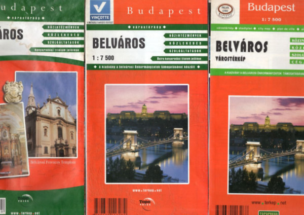 3 db Budapest belvros trkp 1:7 500 ( 2004 -es, 2005 -s, 2008 -as )