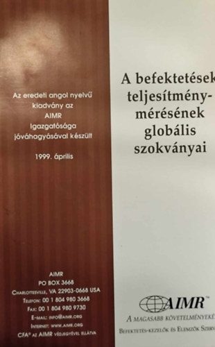A befektetsek teljestmnymrsnek globlis szokvnyai