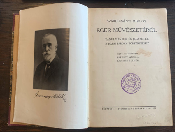 Szmrecs�nyi Mikl�s - Eger m�v�szet�r�l - Tanulm�nyok �s jegyzetek a hazai barokk t�rt�net�hez