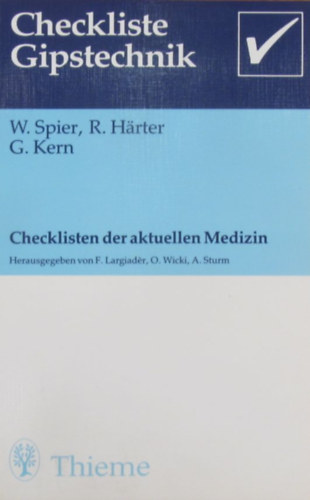 W. Spier - R. Hrter - G. Kern - Checkliste Gipstechnik