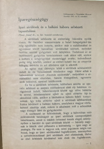 Dr. Pfann J�zsef - Iparegy�szs�g�gy- K�l�nlenyomat