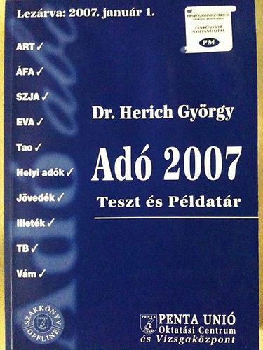 Dr. Herich Gy�rgy - Ad� 2007 Teszt �s P�ldat�r