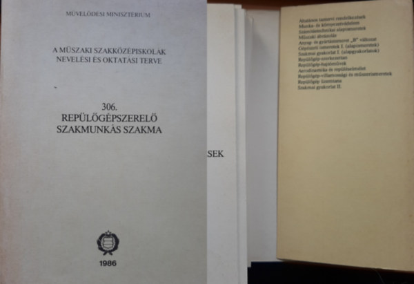 306. rep�l�g�pszerel� szakmunk�s szakma (13. f�zetes kiadv�ny mapp�ban