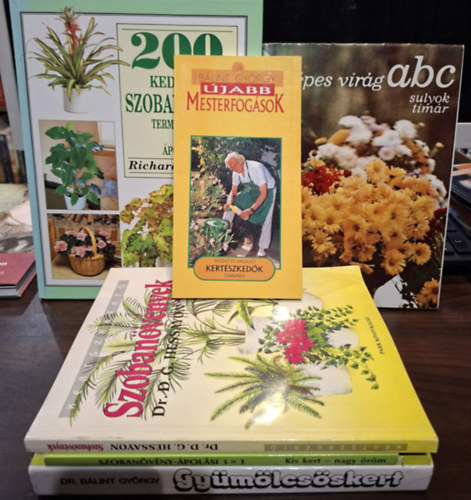 Elisabeth Manke, Dr. D.G. Hessayon, Tímár Zsuzsa Sulyok Mária, Richard Gilbert Bálint György Dr. - 6 kertészeti könyv, KÖNYVMENTŐ AJÁNLAT: Újabb mesterfogások kezdő és haladó kertészkedők számára, Szobanövényápolási 1x1, Szobanövények - Kertszakértő, Gyümölcsöskert, Képes virág ABC, 200 kedvelt szobanövény termesztése