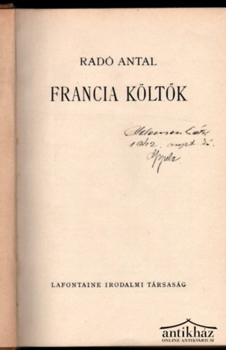Rad� Antal - Francia k�lt�k