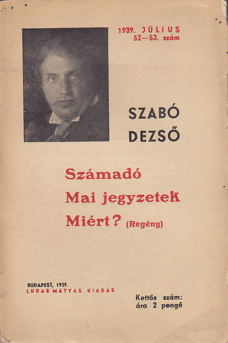 Szabó Dezső - Számadó - Mai jegyzetek - Miért? (regény)