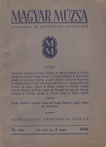 Eszterhs Istvn  (szerk.) - Magyar Mzsa - Irodalmi s mvszeti folyirat 1944. 14. szm