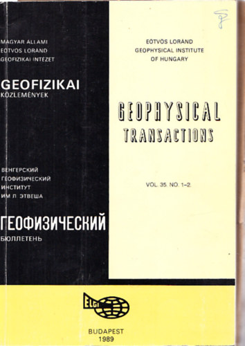 Geofizikai kzlemnyek vol. 35. No. 1-2.