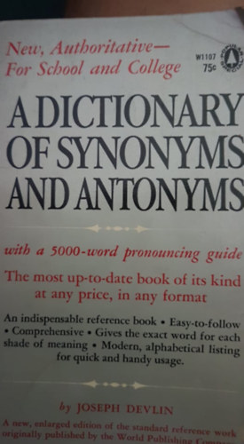 Joseph Devlin - A dictionary of synonyms and antonyms