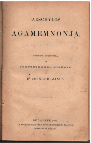 Aeschylos - Aeschylos Agamemnonja