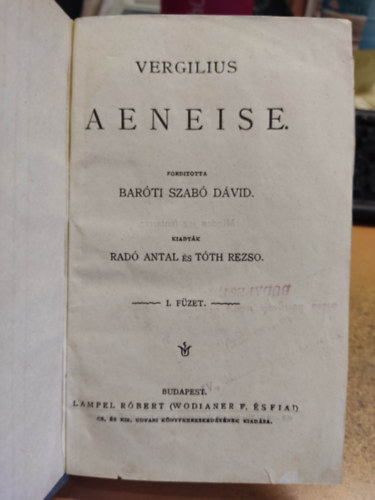Vergilius - Aeneise - I k�tet ( t�red�k)