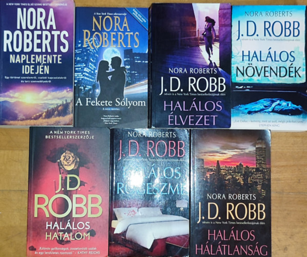 J. D. Robb  Nora Roberts (Nora Roberts) - 7db Nora Roberts (J. D. Robb) reg�ny - A Fekete S�lyom, Naplemente idej�n, Hal�los r�geszme, Hal�los hatalom, Hal�los n�vend�k, Hal�los h�l�tlans�g, Hal�los �lvezet