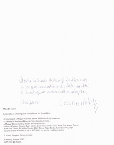 Conner Mih�ly - A magyar sz�n�szet nagy k�pesk�nyve (dedik�lt)