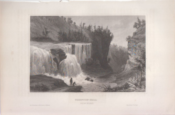 Trenton-Fall (Trenton-vzess, New York llam, USA, szak-Amerika) (16x23,5 cm mret eredeti aclmetszet, 1856-bl)