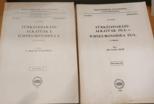 Papp Jen dr. N. Bajri Erzsbet - 2 db Frkszdarzsalkatak I. (XI. ktet, 4. fzet, Fauna Hung. 54.) + IX/A. (XI. ktet, 12/A fzet, Fauna Hung. 144.)