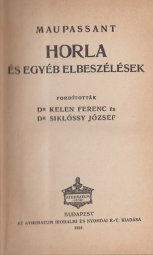 Maupassant - Horla és egyéb elbeszélések