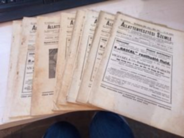 Állattenyésztési szemle 8 db: III. évfolyam 3., 6-12 szám, Iv. évfolyam 1-2. szám