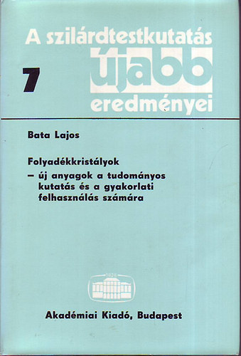 Sikl�s Tivadar  (szerk.) - A szil�rdtestkutat�s �jabb eredm�nyei 7.