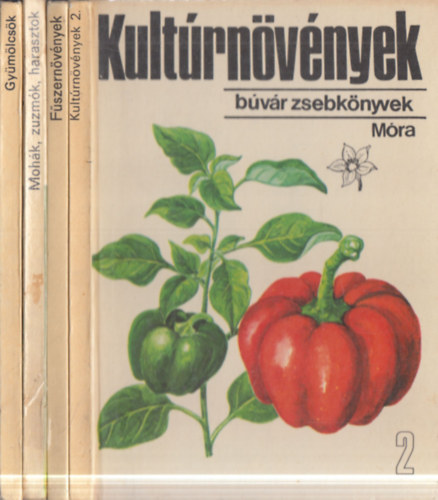 4 db Búvár zsebkönyvek: Gyümölcsök + Mohák, zuzmók, harasztok + Fűszernövények + Kultúrnövények 2.