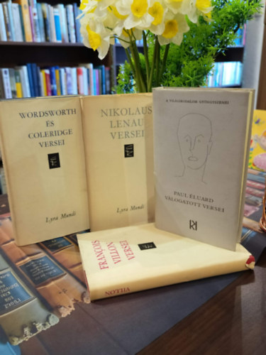 Nikolaus Lenau, Paul �luard, Francois Villon Wordsworth-Coleridge - Vil�girodalmi vers k�nyvcsomag 4 darabos K�NYVMENT� AJ�NLAT: Wordsworth �s Coleridge versei, Nikolaus Lenau versei,Paul �luard versei, Francois Villon versei
