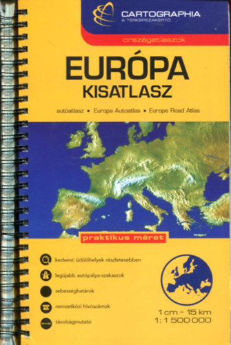 2 db atlasz: Magyarország kisatlasz - Európa kisasztal (spirál kötésű)