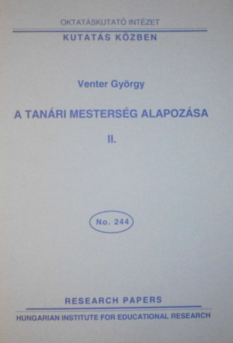 Venter Gyrgy - A tanri mestersg alapozsa II.