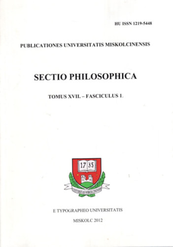 Horvth Zita - 20 ves a blcsszkpzs a Miskolci Egyetemen - Sectio Philosophica Tomus XVII.-fasciculus 1.