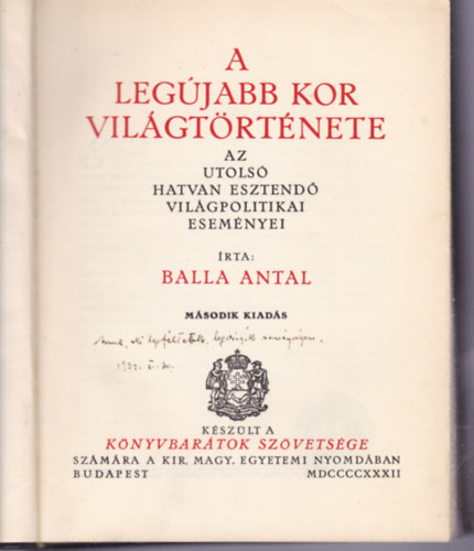 Balla Antal - A legjabb kor vilgtrtnete