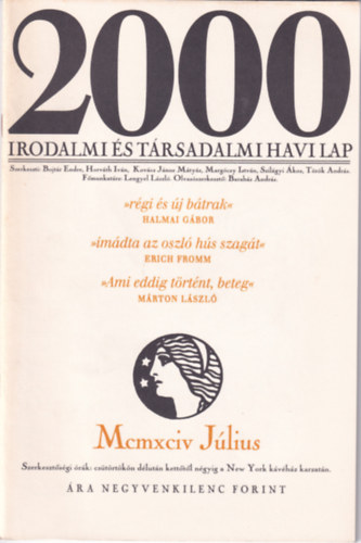 2000 Irodalmi �s T�rsadalmi Havi Lap - 1994. J�lius