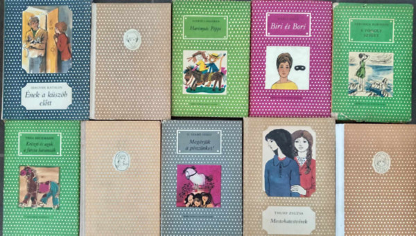 Magyar Katalin, Thury Zsuzsa, Astrid Lindgren, Szalay Lenke, ...�s m�g sokan m�sok - (10db) P�tty�s K�nyvek ifj�s�gi k�nyvcsomag a 8-11. �ves koroszt�ly sz�m�ra: �nek a k�sz�b el�tt / Heidi / Harisny�s Pippi / Biri �s Bori / A fogoly sziget / Kriszti �s azok a furcsa harami�k / Kincskeres� Pipit�r / Meg�rj�k a p